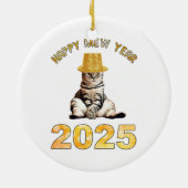 Happy Mew Jaar 2025 Keramisch Ornament (Achterkant)