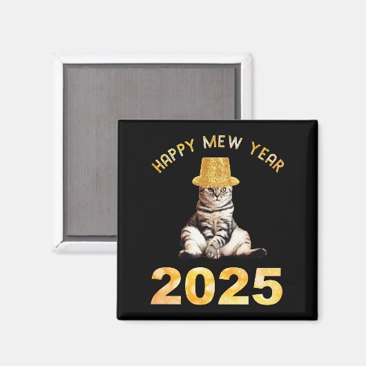 Happy Mew Jaar 2025 Magneet (Voorkant / Achterkant)