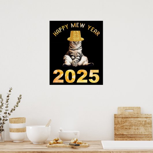 Happy Mew Jaar 2025 Poster (Keuken)