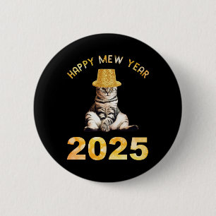 Happy Mew Jaar 2025 Ronde Button 5,7 Cm