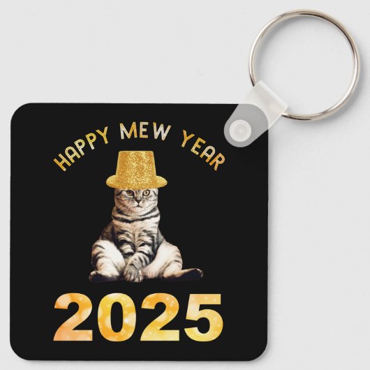 Happy Mew Jaar 2025 Sleutelhanger (Achterkant)