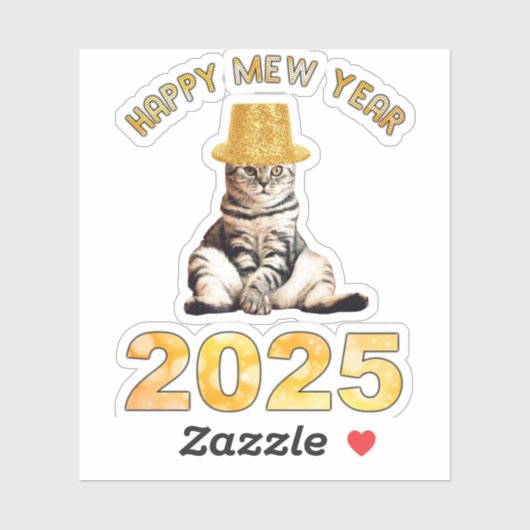 Happy Mew Jaar 2025 Sticker (Vel)