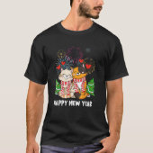 Happy Mew Year 2022 Funny Cat New Years Eve Party T-shirt (Voorkant)