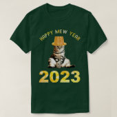 Happy Mew Year 2023 Funny Cat Lover New Year's Eve T-shirt (Design voorkant)