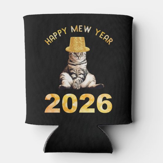 Happy Mew Year 2026 Blikjeskoeler (Achterkant)