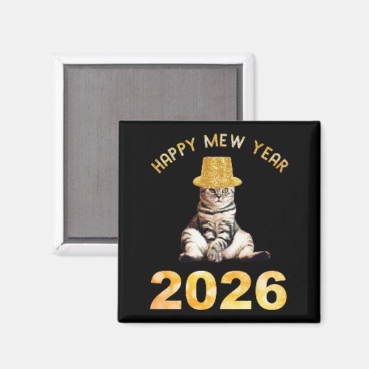 Happy Mew Year 2026 Magneet (Voorkant / Achterkant)