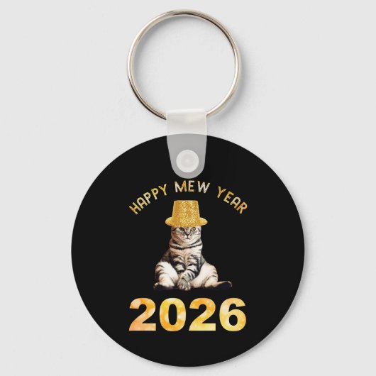Happy Mew Year 2026 Sleutelhanger (Achterkant)