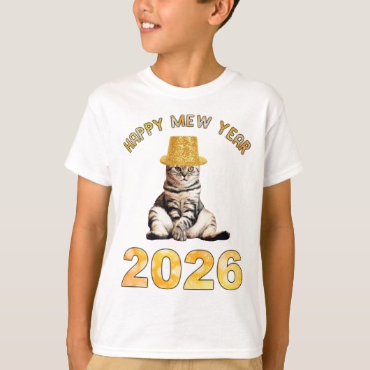 Happy Mew Year 2026 T-shirt (Voorkant)