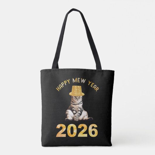 Happy Mew Year 2026 Tote Bag (Achterkant)