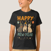 Happy Mew Year Cat Party  T-shirt (Voorkant)