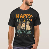 Happy Mew Year Cat Party  T-shirt (Voorkant)