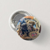 Happy Mew Year - Kat-Button Ronde Button 3,2 Cm (Voorkant /achterkant)