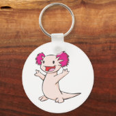 Happy Mexican Axolotl Cartoon Sleutelhanger (Voorkant)