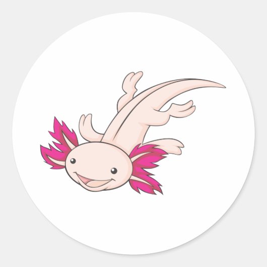 Happy Mexican Axolotl Ronde Sticker (Voorkant)
