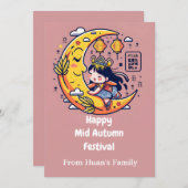 Happy Mid Herfst Festival Prinses Feestdagenkaart (Voorkant / Achterkant)