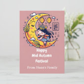 Happy Mid Herfst Festival Prinses Feestdagenkaart (Staand voorkant)