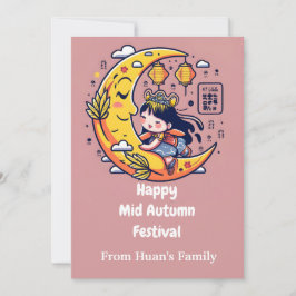 Happy Mid Herfst Festival Prinses Feestdagenkaart