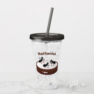 Happy miers schaatsen op koekjes cartoon acryl drinkbeker