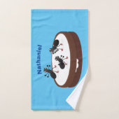 Happy miers schaatsen op koekjes cartoon bad handdoek (Handdoek)