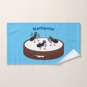 Happy miers schaatsen op koekjes cartoon bad handdoek