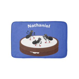 Happy miers schaatsen op koekjes cartoon badmat