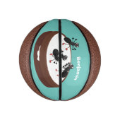 Happy miers schaatsen op koekjes cartoon basketbal (Verticaal)