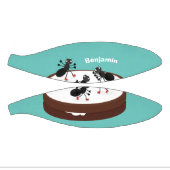 Happy miers schaatsen op koekjes cartoon basketbal (Panelen)