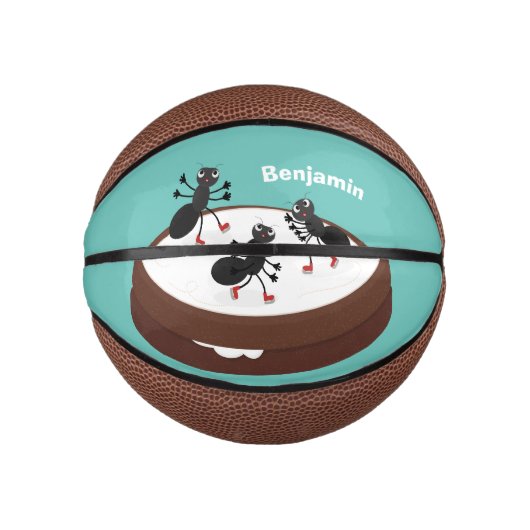 Happy miers schaatsen op koekjes cartoon basketbal (Voorkant)