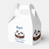 Happy miers schaatsen op koekjes cartoon bedankdoosjes (Achterkant)