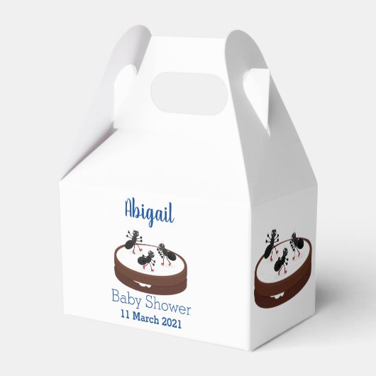 Happy miers schaatsen op koekjes cartoon bedankdoosjes (Voorkant Zijde)