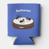 Happy miers schaatsen op koekjes cartoon blikjeskoeler (Voorkant)