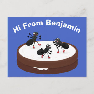 Happy miers schaatsen op koekjes cartoon briefkaart