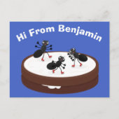 Happy miers schaatsen op koekjes cartoon briefkaart (Voorkant)