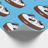 Happy miers schaatsen op koekjes cartoon cadeaupapier (Hoek)