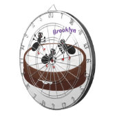 Happy miers schaatsen op koekjes cartoon dartbord (Voorkant Rechts)