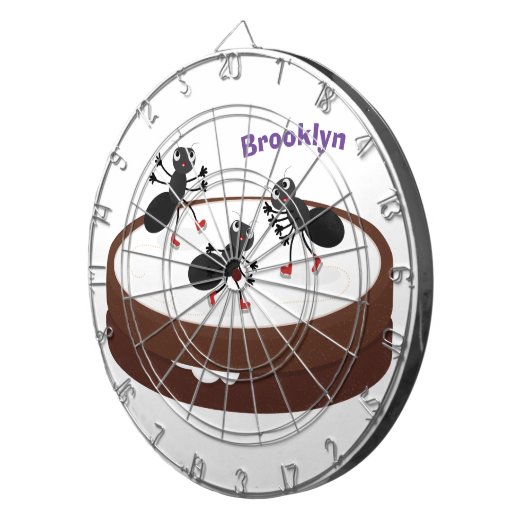 Happy miers schaatsen op koekjes cartoon dartbord (Voorkant Rechts)