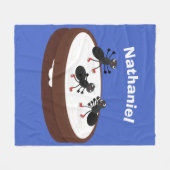 Happy miers schaatsen op koekjes cartoon fleece deken (Voorkant (Horizontaal))