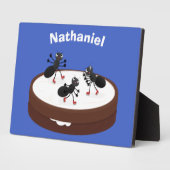 Happy miers schaatsen op koekjes cartoon fotoplaat (Zijkant)