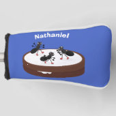 Happy miers schaatsen op koekjes cartoon golfheadcover (Voorkant)