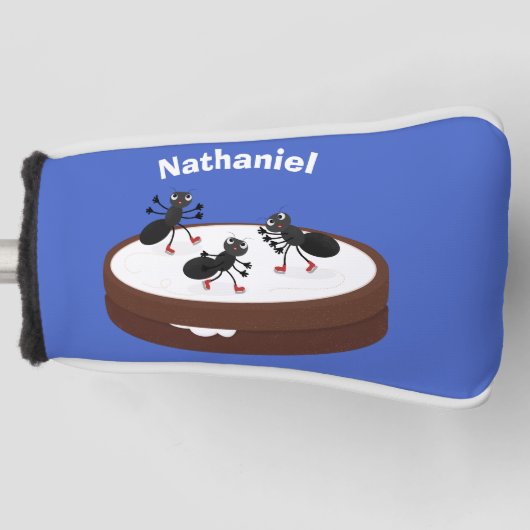 Happy miers schaatsen op koekjes cartoon golfheadcover (Voorkant)