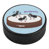 Happy miers schaatsen op koekjes cartoon hockey puck (3/4)