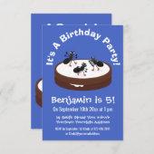 Happy miers schaatsen op koekjes cartoon kaart (Voorkant / Achterkant)