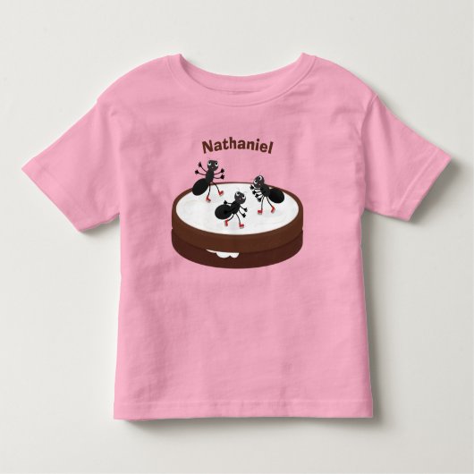 Happy miers schaatsen op koekjes cartoon kinder shirts (Voorkant)