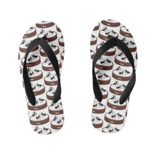 Happy miers schaatsen op koekjes cartoon kinder teenslippers