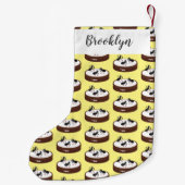 Happy miers schaatsen op koekjes cartoon kleine kerstsok (Achterkant)