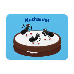 Happy miers schaatsen op koekjes cartoon magneet