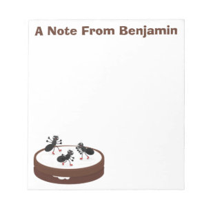 Happy miers schaatsen op koekjes cartoon notitieblok