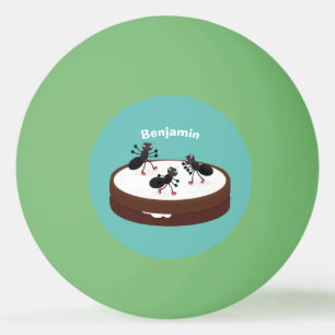 Happy miers schaatsen op koekjes cartoon pingpongbal