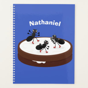 Happy miers schaatsen op koekjes cartoon planner