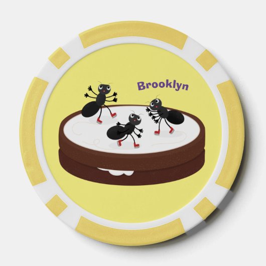 Happy miers schaatsen op koekjes cartoon poker chips (Achterkant)